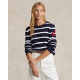 Anchor-Motif Cable Cotton Sweater