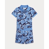 Reef-Print Cotton Polo Shirt & Short Set