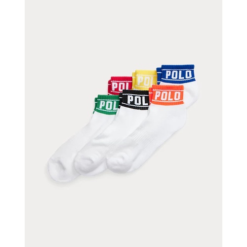 폴로 랄프로렌 Logo Quarter-Length Sock 6-Pack