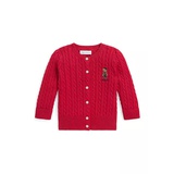 Baby Girls Polo Bear Mini Cable Cotton Cardigan