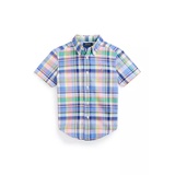 Boys 2-6x Plaid Cotton Oxford Short Sleeve Shirt