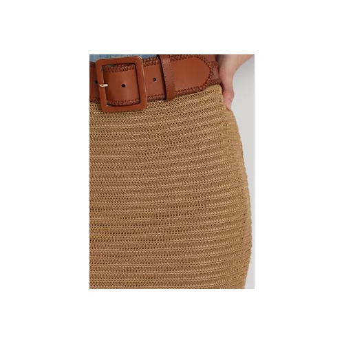 폴로 랄프로렌 Metallic Cotton Blend Knit Pencil Skirt