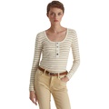 LAUREN Ralph Lauren Striped Jersey Henley Top