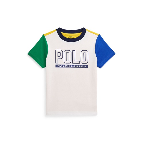 폴로 랄프로렌 Toddler and Little Boys Color-Blocked Logo Cotton Jersey T-shirt