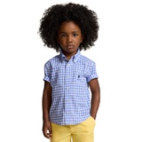Toddler and Little Boys Gingham Poplin Short Sleeve Shirt