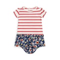 Baby Girls Striped Cotton-Blend Dress and Bloomer Set
