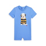 Baby Boys Dog Print Cotton Jersey Shortall