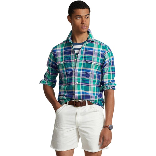 폴로 랄프로렌 Mens Polo Ralph Lauren Classic Fit Plaid Oxford Long Sleeve Workshirt