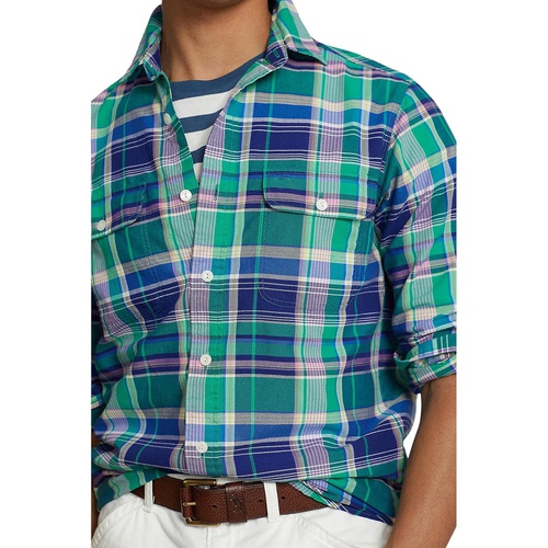 폴로 랄프로렌 Mens Polo Ralph Lauren Classic Fit Plaid Oxford Long Sleeve Workshirt