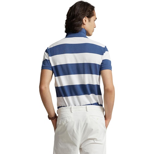 폴로 랄프로렌 Mens Polo Ralph Lauren Classic Fit Striped Mesh Polo Short Sleeve Shirt