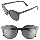 Prada 53mm Round Cat Eye Sunglasses_BLACK/ GREY GRADIENT
