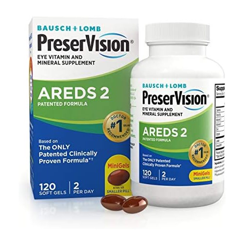  PreserVision AREDS 2 Eye Vitamin & Mineral Supplement, Contains Lutein, Vitamin C, Zeaxanthin, Zinc & Vitamin E, 120 Softgels (Packaging May Vary)