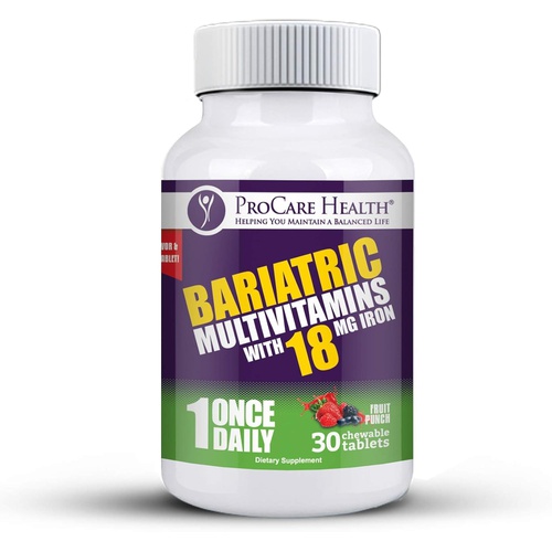  ProCare Health Once Daily Bariatric Multivitamin Chewable 18mg l Fruit Punch 30 Count