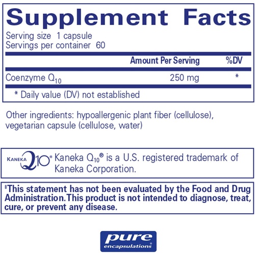  Pure Encapsulations CoQ10 250 mg Coenzyme Q10 Supplement for Energy, Antioxidants, Brain and Cellular Health, Cognition, and Cardiovascular Support* 60 Capsules