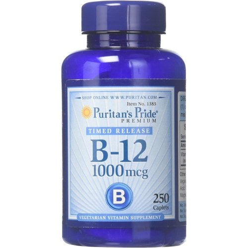  Puritans Pride Vitamin B-12 1000 Mcg Timed Release Caplets, 250 Count