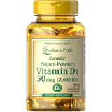 Vitamin D3 50mcg (2,000 IU) Bolsters Immune Health by Puritans Pride for Support of Immune Health and Healthy Bones and Teeth 200 Softgels