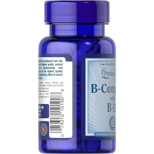  Puritans Pride Vitamin B-Complex and Vitamin B-12-90 Tablets…