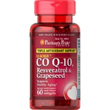 Puritans Pride Q-Sorb Co Q-10, Resveratrol & Grapeseed-60 Rapid Release Softgels