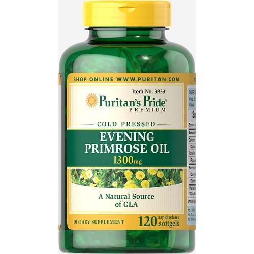  Puritans Pride Evening Primrose Oil 1300 mg with Gla Softgels, 120 Count