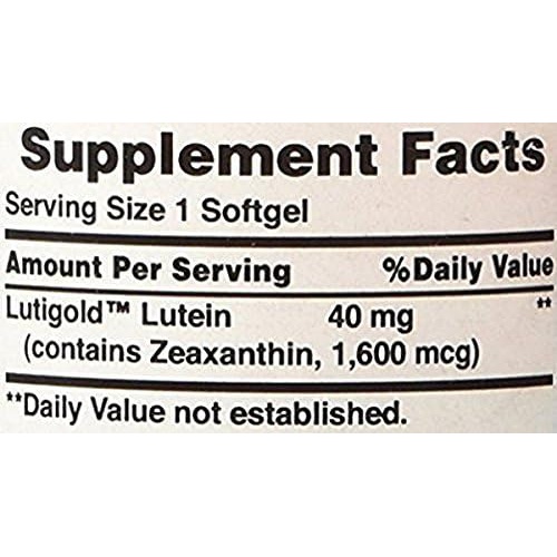  Puritans Pride Lutein 40 mg with Zeaxanthin-60 Softgels 2 Pack
