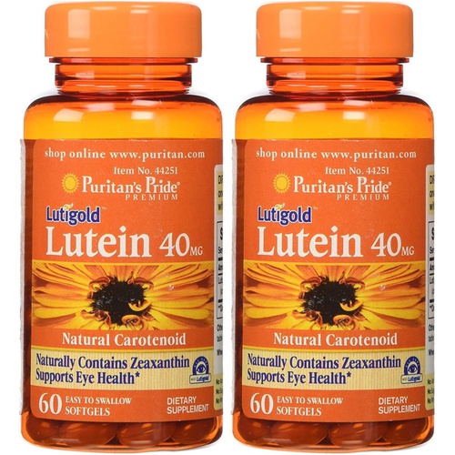  Puritans Pride Lutein 40 mg with Zeaxanthin-60 Softgels 2 Pack