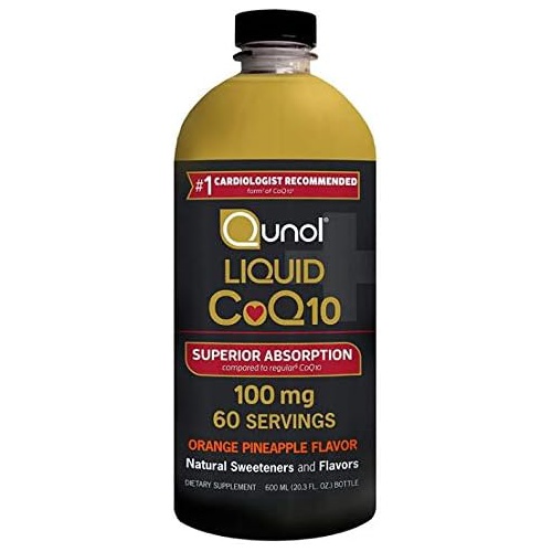  Qunol Liquid CoQ10 100mg, Superior Absorption Natural Supplement Form of Coenzyme Q10, Antioxidant for Heart Health, Orange Pineapple Flavored, 60 Servings, 20.3 oz Bottle