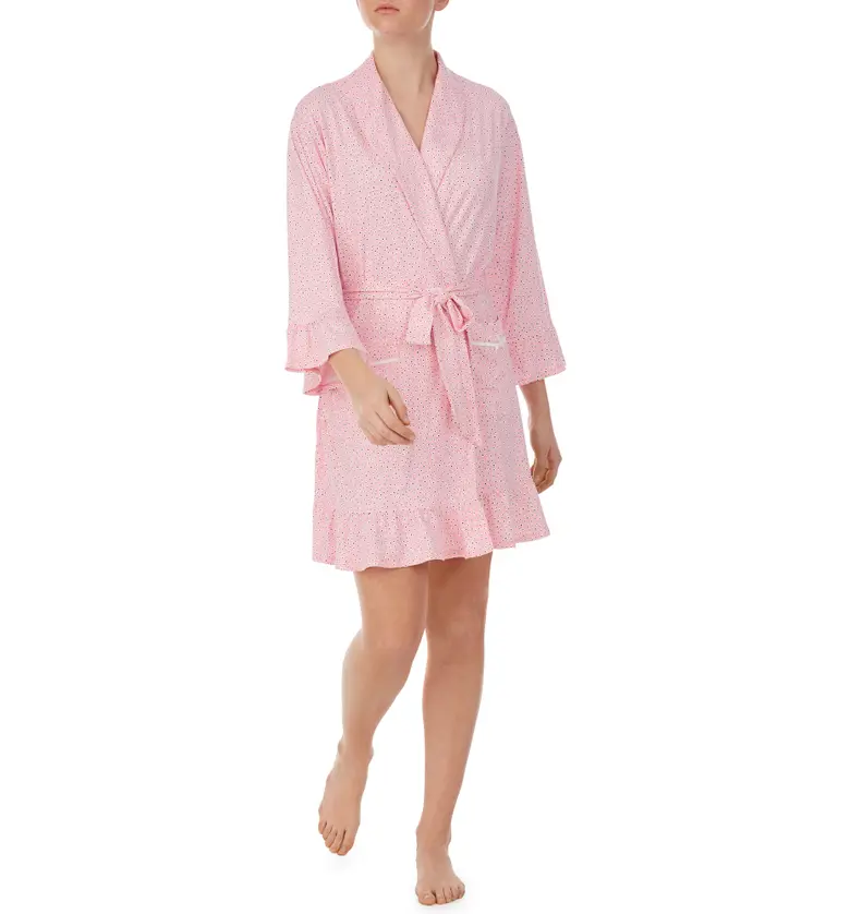 Room Service Pjs Ruffle Robe_PINK DITSY FLORAL
