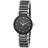 Rado Womens Centrix Automatic Watch with High-Tech Ceramic, Stainless Steel Strap, 2 Tone: Silver/Black, 15.5 (Model: R30009752)