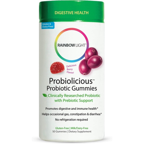  Rainbow Light Probiolicious Plus Gummies Plus Superfoods & Probiotics, Berry, 50 Gummies (Package May Vary)