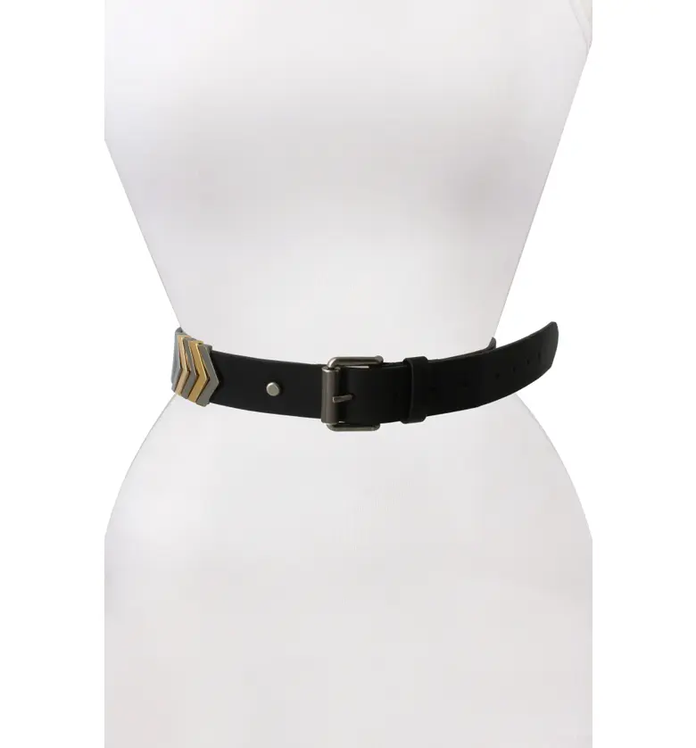 Rebecca Minkoff Leather Belt_BLACK / POLISHED NICKLE