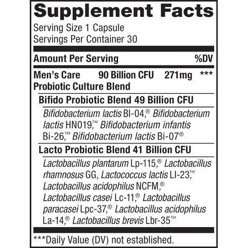  Renew Life Probiotics for Men - 90 Billion CFU, Probiotic Supplement for Digestive, Colon & Immune Health, Ultimate Flora Mens Care - Gluten Free & Vegetarian - 90 Billion CFU - 30