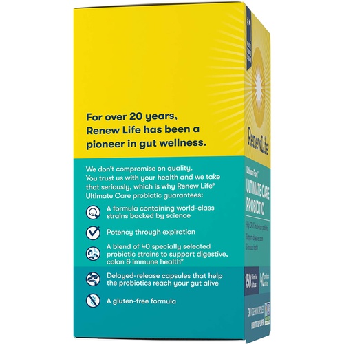  Renew Life Ultimate Flora Adult Ultimate Care Probiotic, 150 Billion, 30 Caps (Package May Vary)