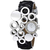 Swisstek Womens Eternity Collection Stainless Steel Quartz Watch with Leather Strap, Multicolor, 19 (Model: SKS20AN4)