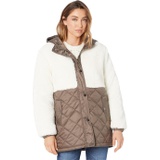 Sanctuary Hooded Sherpa Quilted Mix Media Jacket