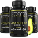 SmarterVitamins (3 Pack) Smarter Vitamin D3 5000 IU in Avocado Oil 125mcg 270 Mini Softgels