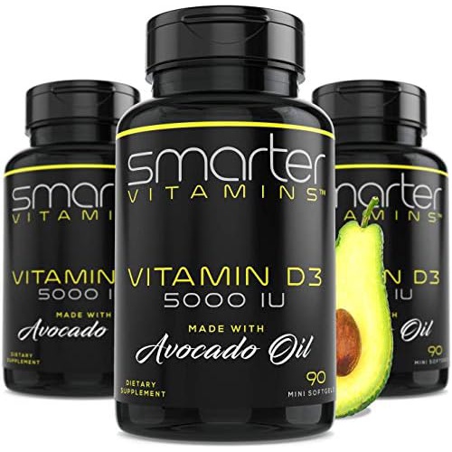  SmarterVitamins (3 Pack) Smarter Vitamin D3 5000 IU in Avocado Oil 125mcg 270 Mini Softgels