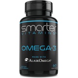 SmarterVitamins Omega 3 Fish Oil, Strawberry Flavor, Burpless, Tasteless, 2000mg, DHA EPA Triple Strength Brain Support, Joint Support, Made with AlaskOmega, Heart Support