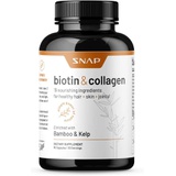 Snap Supplements Collagen Biotin Capsules Hair Nails and Skin Vitamins for Women, Supplements for Hair Growth & Joint Support, Vitamins for Women Collagen and Biotin, Keratin, Vitamin B7, Bamboo, K