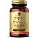 Solgar Biotin 5000 mcg - 50 Vegetable Capsules - Supports Healthy Skin, Nails & Hair - Non-GMO, Vegan, Gluten Free, Dairy Free, Kosher - 50 Servings