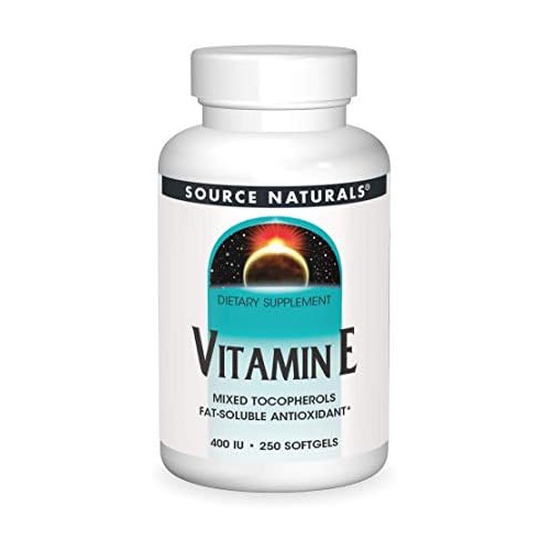  Source Naturals Vitamin E, Mixed Tocopherols 400 iu Fat-Soluble Antioxidant - 250 Softgels