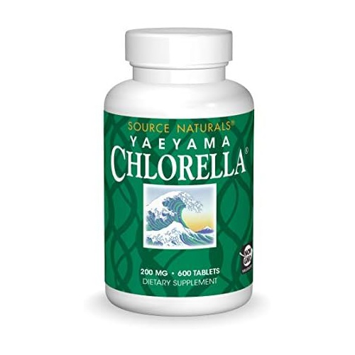  Source Naturals Yaeyama Chlorella 200mg Algae Superfood Nutritional Supplement Source Of B-12, Iron, Protein & Vitamin A - 600 Tablets