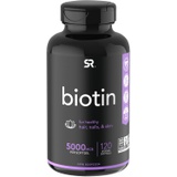 Sports Research Biotin Supplement with Organic Coconut Oil, 5,000mcg, 120 Veggie Softgel Caps