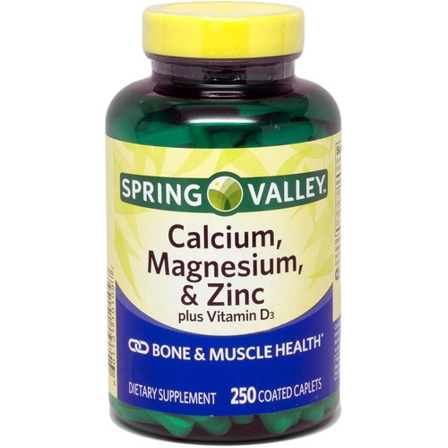  Spring Valley - Calcium Magnesium and Zinc, Plus Vitamin D3, 250 Coated Caplets