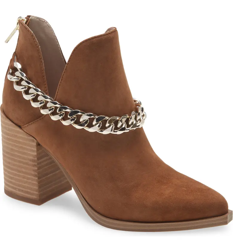 Steve Madden Cedar Chain Bootie_COGNAC SUEDE