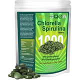 Sunlit Best Green Organics Chlorella Spirulina Cracked Cell Wall, 100% Pure & Clean, Raw Non-GMO Green Superfood, Protien Packed (1000 Tablets)