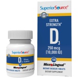 Superior Source Vitamin D3 10000 IU, Under The Tongue Quick Dissolve Sublingual Tablets, 100 Count, Promotes Strong Bones and Teeth, Immune Support, Healthy Muscle Function, Non-GM
