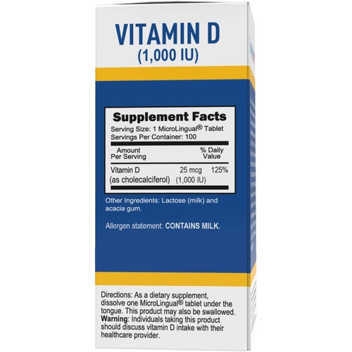  Superior Source Vitamin D3 1000 IU, Under The Tongue Quick Dissolve Sublingual Tablets, 100 Count, Promotes Strong Bones, and Teeth, Immune Support, Non-GMO