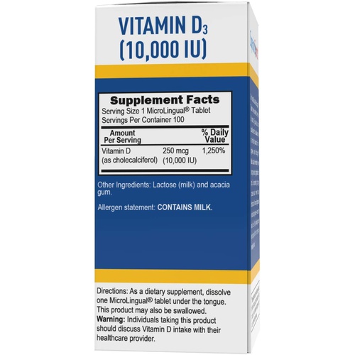  Superior Source Vitamin D3 1000 IU, Under The Tongue Quick Dissolve Sublingual Tablets, 100 Count, Promotes Strong Bones, and Teeth, Immune Support, Non-GMO
