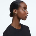 Swarovski Dextera ear cuff, Set (2), Asymmetrical design, White, Gold-tone plated