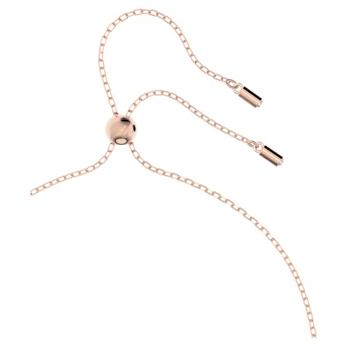 스와로브스키 Swarovski Hollow pendant, Interlocking loop, White, Rose gold-tone plated